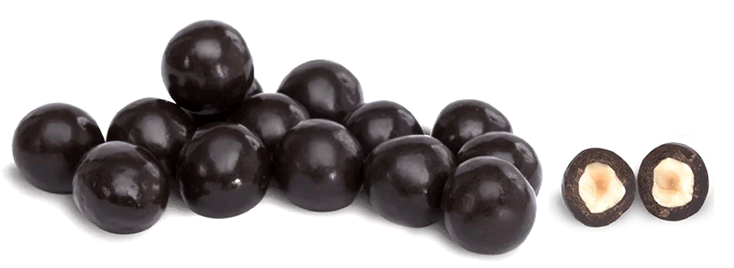 Black chocolate dragée